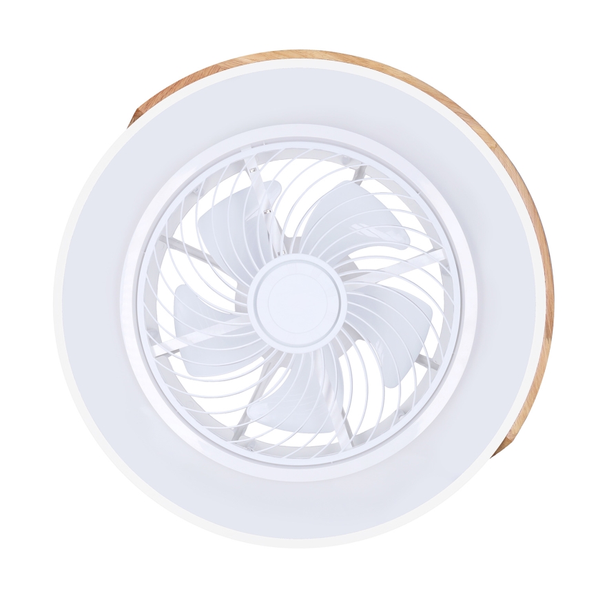 Brilagi - LED Stmievateľné stropné svietidlo s ventilátorom LED/30W/230V 3000-6500K biela/dub + diaľkové ovládanie
