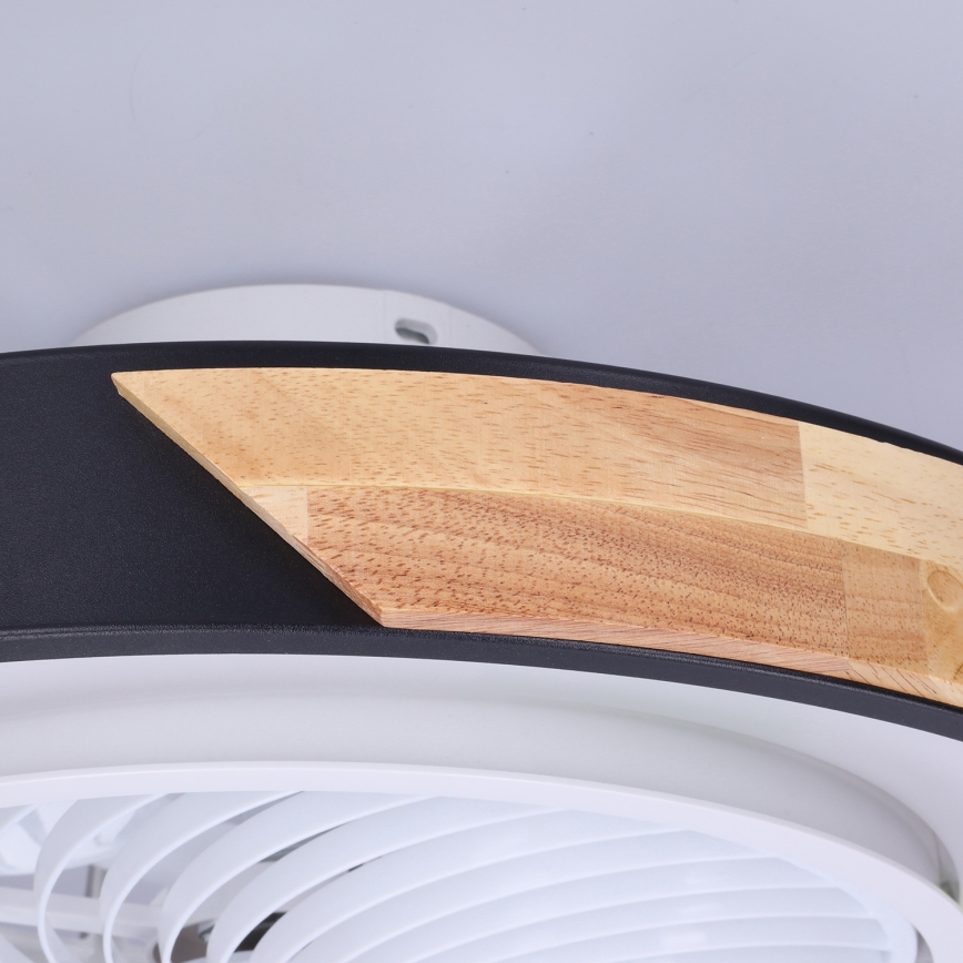 Brilagi - LED Stmievateľné stropné svietidlo s ventilátorom LED/30W/230V 3000-6500K čierna/dub + diaľkové ovládanie