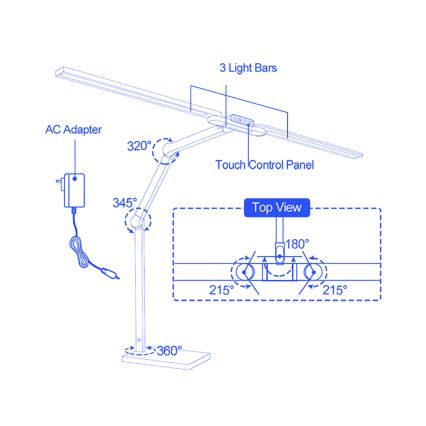 Brilagi - LED stmievateľná dotyková stolová lampa VARIO LED/24W/230V 3000-6500K CRI 92 biela