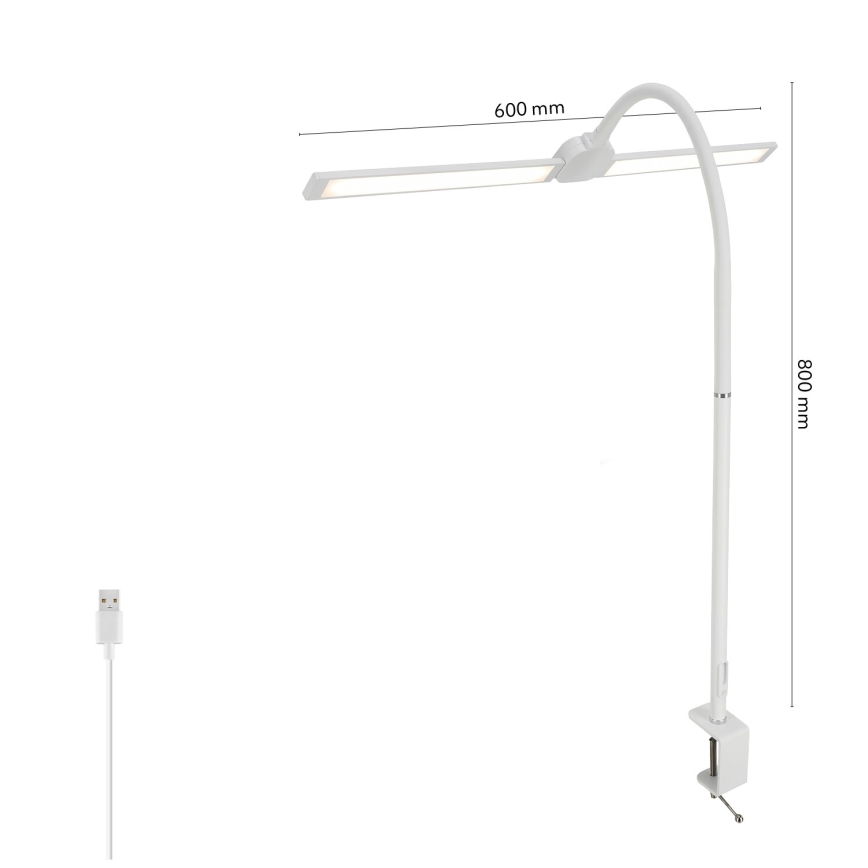 BRILAGI - LED Stmievaná stolná lampa USB VARIO LED/14W/5V 3000-6000K biela