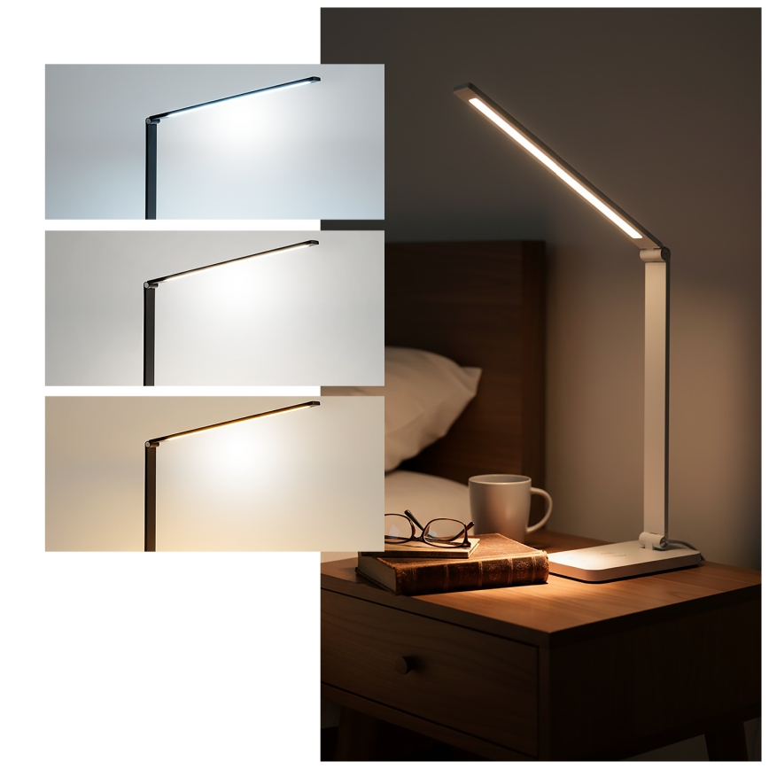 Brilagi - LED stmievateľná dotyková stolná lampa s bezdrôtovým nabíjaním QI MODO CHARGE LED/7W/5V 3000/4000/6000K biela