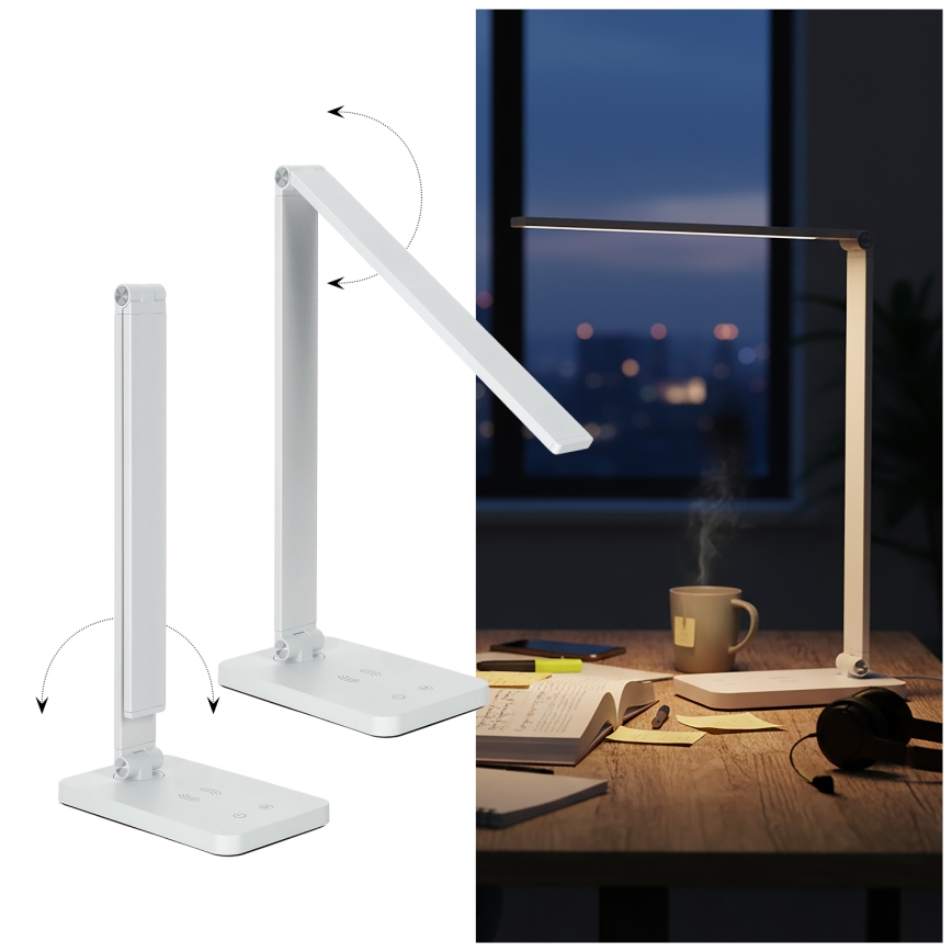 Brilagi - LED stmievateľná dotyková stolná lampa s bezdrôtovým nabíjaním QI MODO CHARGE LED/7W/5V 3000/4000/6000K biela