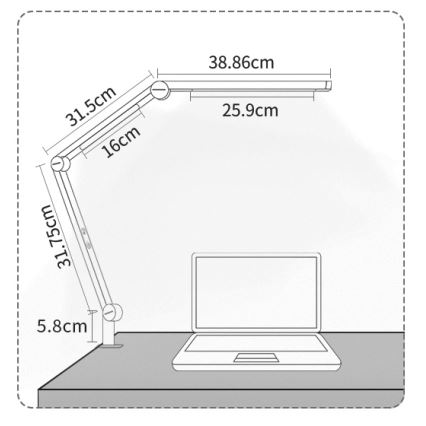BRILAGI - LED Stmievateľná dotyková flexibilná stolová lampa VARIO LED/12W/230V 3000/4000/5000/6500K CRI 92 biela