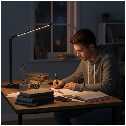 Brilagi - Stmievateľná dotyková LED stolová lampa s bezdrôtovým nabíjaním QI MODO CHARGE LED/7W/5V 3000/4000/6000K čierna
