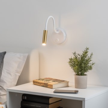 Brilagi - LED Stmievateľná flexibilná nástenná lampa MAYA 1xG9/4W/230V biela/zlatá 2700-6500K Wi-Fi Tuya