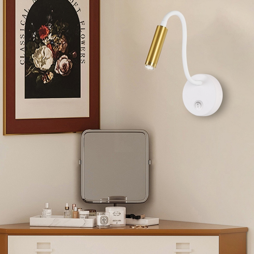 Brilagi - LED Stmievateľná flexibilná nástenná lampa MAYA 1xG9/4W/230V biela/zlatá 2700-6500K Wi-Fi Tuya