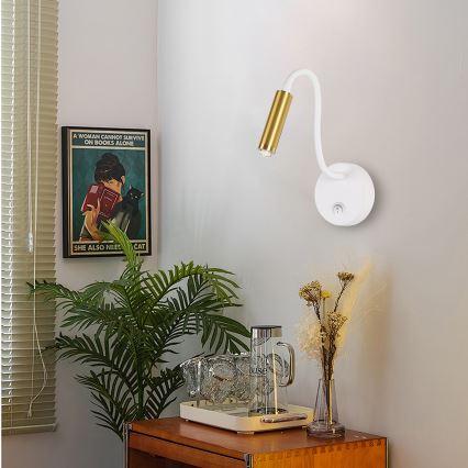 Brilagi - LED Stmievateľná flexibilná nástenná lampa MAYA 1xG9/4W/230V biela/zlatá 2700-6500K Wi-Fi Tuya