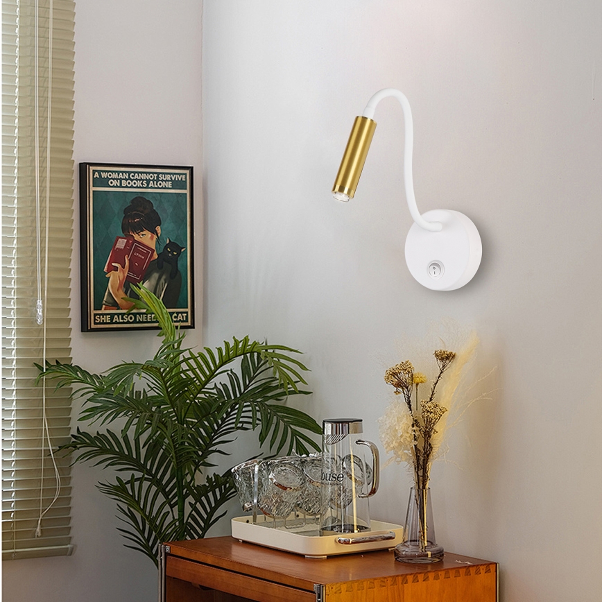 Brilagi - LED Stmievateľná flexibilná nástenná lampa MAYA 1xG9/4W/230V biela/zlatá 2700-6500K Wi-Fi Tuya