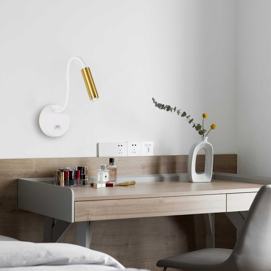 Brilagi - LED Stmievateľná flexibilná nástenná lampa MAYA 1xG9/4W/230V biela/zlatá 2700-6500K Wi-Fi Tuya
