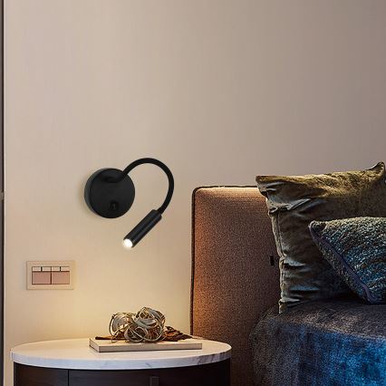 Brilagi - LED Stmievateľná flexibilná nástenná lampa MAYA 1xG9/4W/230V čierna 2700-6500K Wi-Fi Tuya