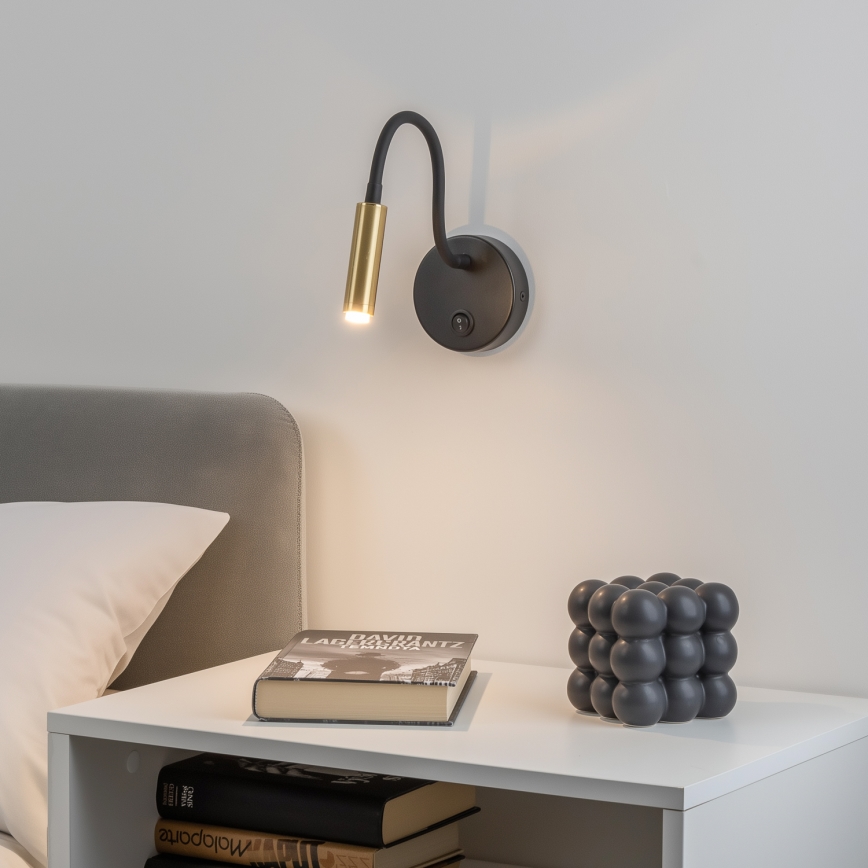 Brilagi - LED Stmievateľná flexibilná nástenná lampa MAYA 1xG9/4W/230V čierna/zlatá 2700-6500K Wi-Fi Tuya