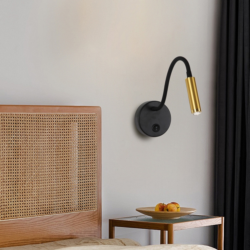 Brilagi - LED Stmievateľná flexibilná nástenná lampa MAYA 1xG9/4W/230V čierna/zlatá 2700-6500K Wi-Fi Tuya