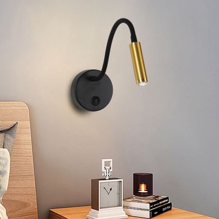 Brilagi - LED Stmievateľná flexibilná nástenná lampa MAYA 1xG9/4W/230V čierna/zlatá 2700-6500K Wi-Fi Tuya