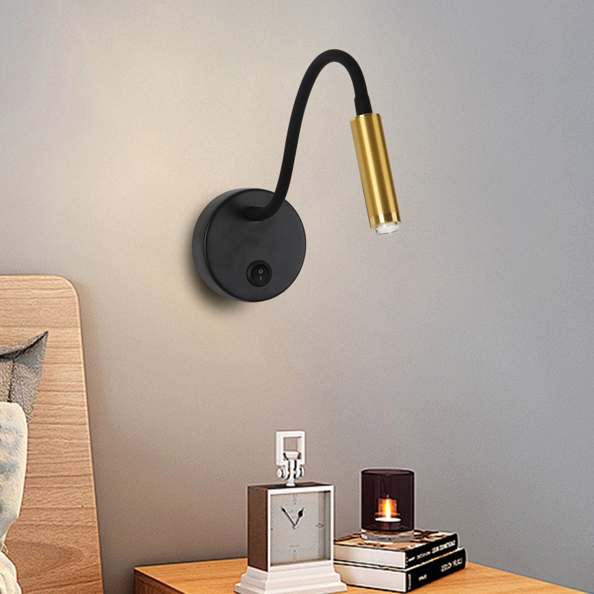 Brilagi - LED Stmievateľná flexibilná nástenná lampa MAYA 1xG9/4W/230V čierna/zlatá 2700-6500K Wi-Fi Tuya