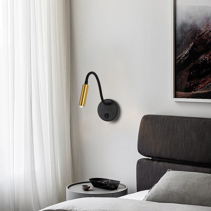 Brilagi - LED Stmievateľná flexibilná nástenná lampa MAYA 1xG9/4W/230V čierna/zlatá 2700-6500K Wi-Fi Tuya
