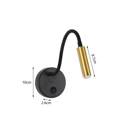 Brilagi - LED Stmievateľná flexibilná nástenná lampa MAYA 1xG9/4W/230V čierna/zlatá 2700-6500K Wi-Fi Tuya