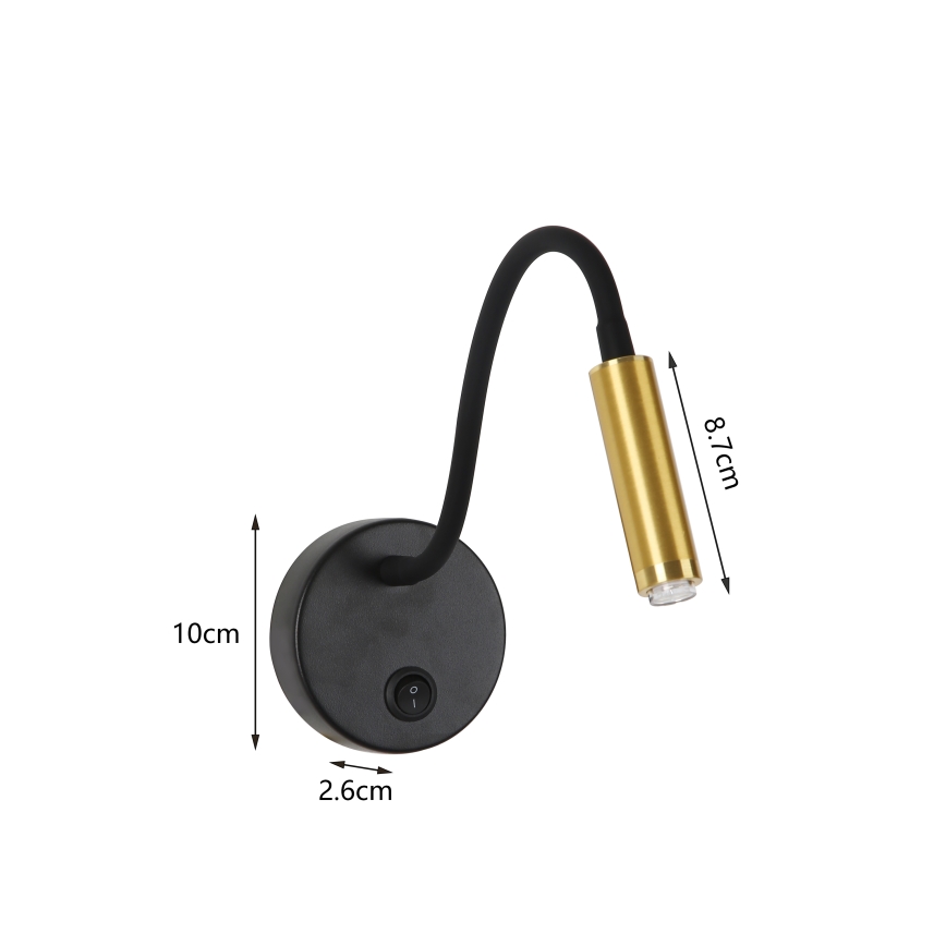 Brilagi - LED Stmievateľná flexibilná nástenná lampa MAYA 1xG9/4W/230V čierna/zlatá 2700-6500K Wi-Fi Tuya