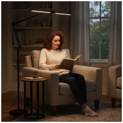 Brilagi - LED stmievateľná flexibilná stojacia lampa VARIO LED/14W/230V 3000-6000K 157 cm čierna