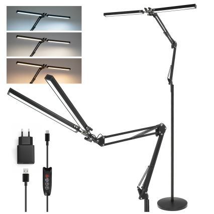 Brilagi - LED stmievateľná flexibilná stojacia lampa VARIO LED/14W/230V 3000-6000K 157 cm čierna