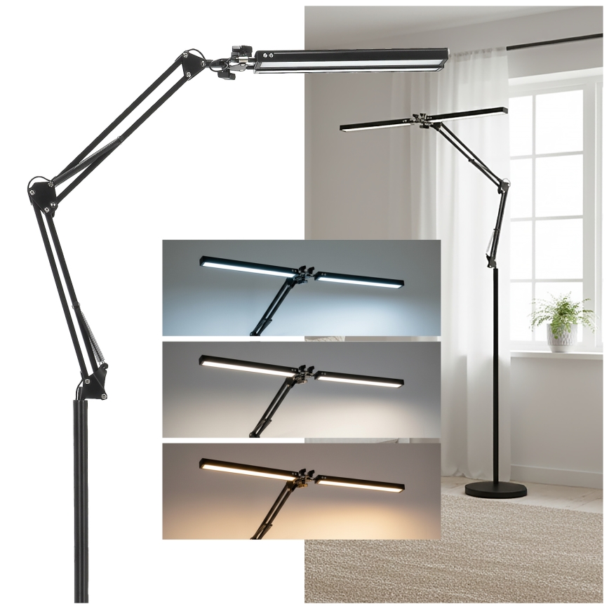 Brilagi - LED stmievateľná flexibilná stojacia lampa VARIO LED/14W/230V 3000-6000K 157 cm čierna