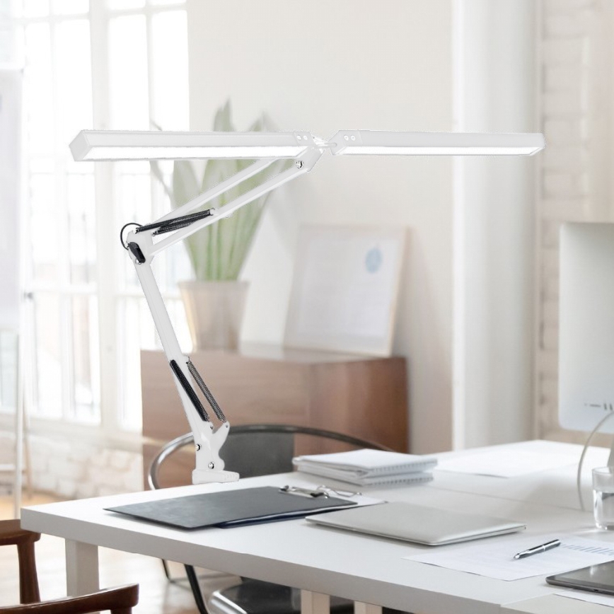 Brilagi - LED Stmievateľná flexibilná stolná lampa VARIO 2xLED/14W/230V 3000-6000K biela