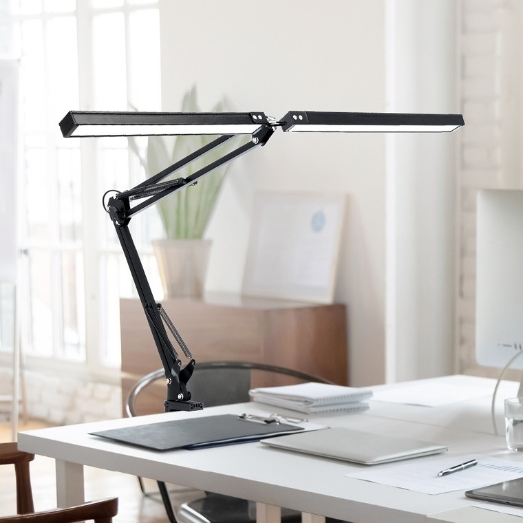 Brilagi - LED Stmievateľná flexibilná stolná lampa VARIO 2xLED/14W/230V 3000-6000K čierna