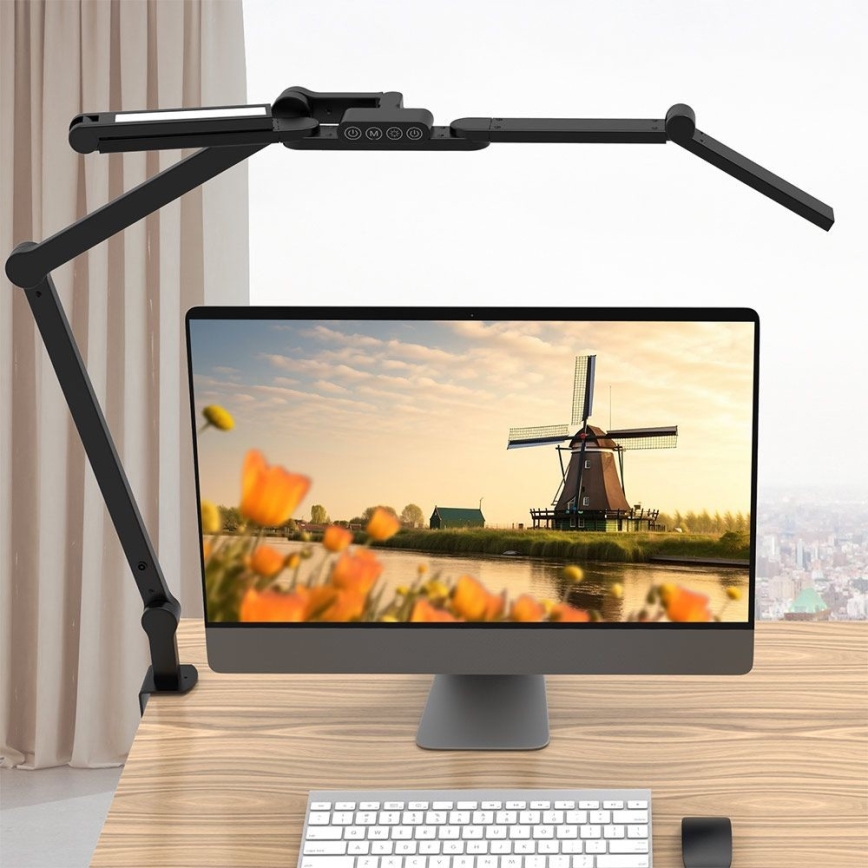 Brilagi - LED Stmievateľná flexibilná stolná lampa VARIO LED/24W/230V 3000-6500K CRI 92 čierna