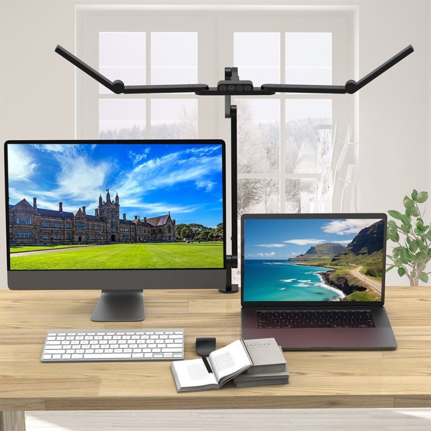 Brilagi - LED Stmievateľná flexibilná stolná lampa VARIO LED/24W/230V 3000-6500K CRI 92 čierna