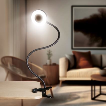 Brilagi -LED Stmievateľná lampa s klipom ORBELA LED/8W/230V 3000/4000/5000K čierna