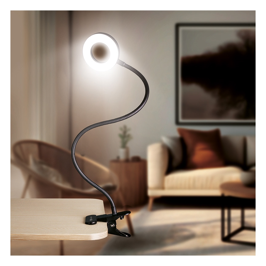 Brilagi -LED Stmievateľná lampa s klipom ORBELA LED/8W/230V 3000/4000/5000K čierna