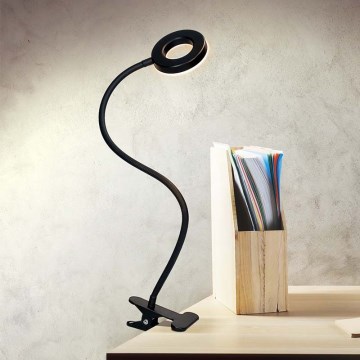 Brilagi -LED Stmievateľná lampa s klipom ORBELA LED/8W/5V 3000/4000/5000K čierna