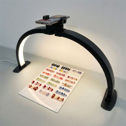 BRILAGI - LED Stmievateľná modelárska oblúková stolová lampa s držiakom RADIO LED/25W/24/230V 3000/4000/6500K čierna