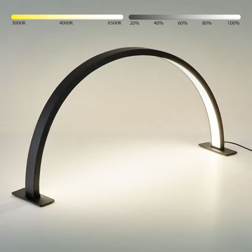 Brilagi - stmievateľná LED oblúková stolová lampa RADIO LED/30W/24/230V 3000/4000/6500K čierna