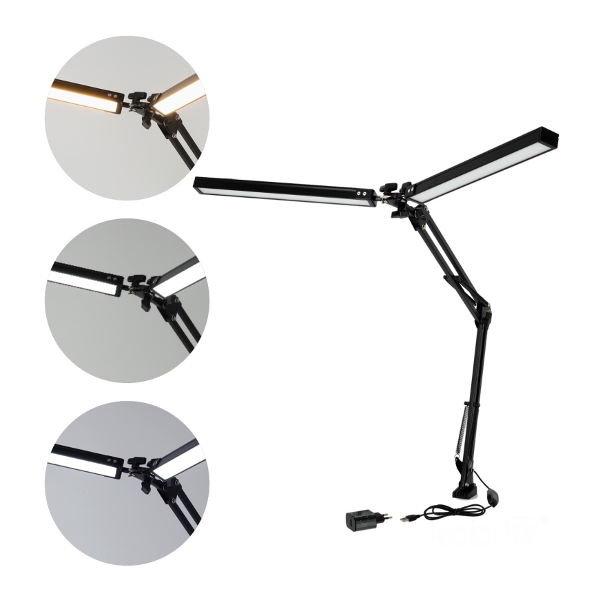 Brilagi - LED Stmievateľná stolná lampa VARIO 2xLED/14W/230V 3000-6000K čierna