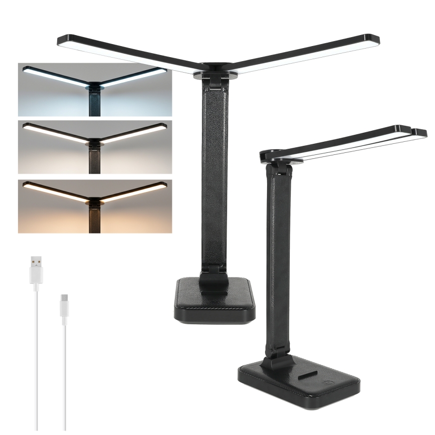 BRILAGI - LED stmievateľná stolová lampa MODO DUO LED/8W/5V 3000/4000/6500K čierna