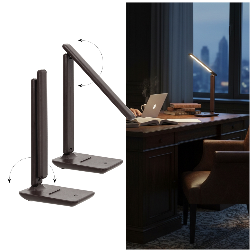 Brilagi - LED Stmievateľná stolová lampa MODO LED/7W/230V 3000/4000/6500K hnedá