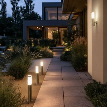 BRILAGI - LED stmievateľná vonkajšia lampa ELIA 1xE27/6W/230V 2700-6500K IP44 Wi-Fi 100 cm matný chróm