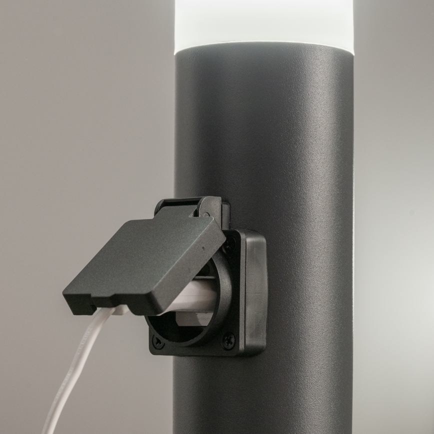 BRILAGI - LED stmievateľná vonkajšia lampa so zásuvkou ELIA 1xE27/6W/230V 2700-6500K IP44 Wi-Fi 50 cm antracit