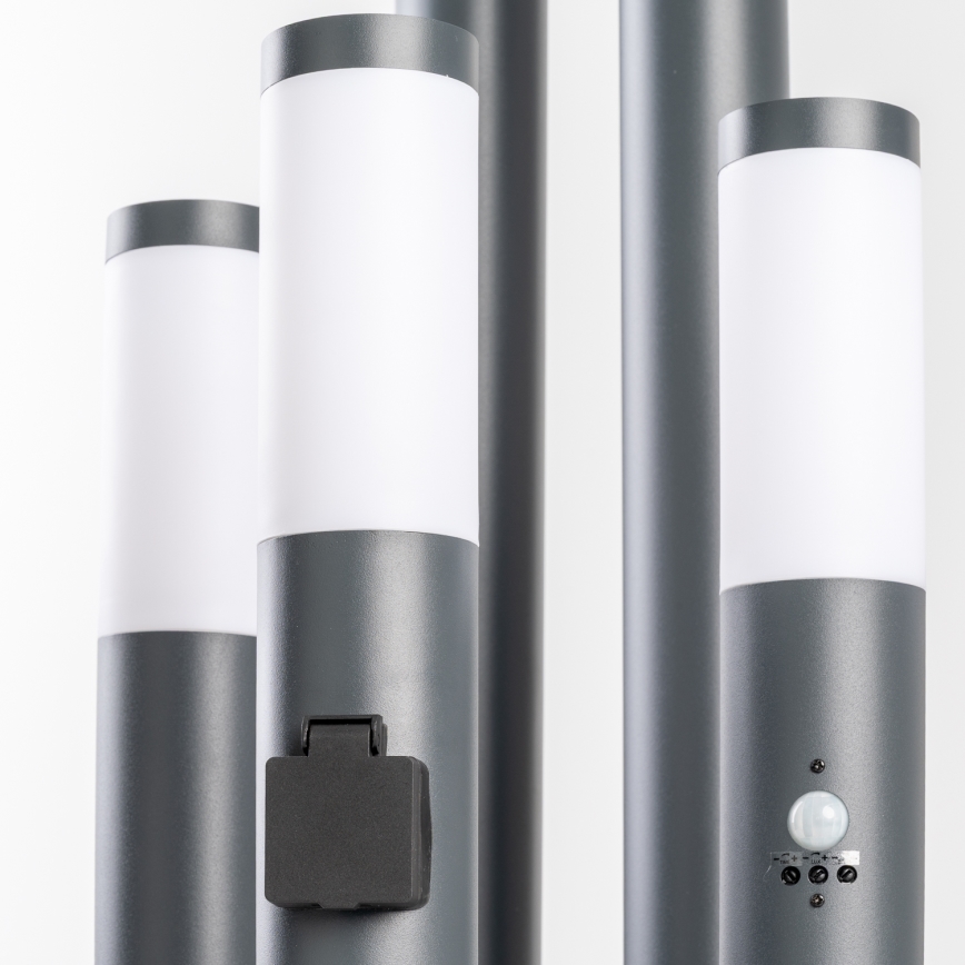 BRILAGI - LED stmievateľná vonkajšia lampa so zásuvkou ELIA 1xE27/6W/230V 2700-6500K IP44 Wi-Fi 50 cm antracit