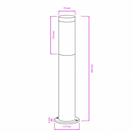 BRILAGI - LED stmievateľné vonkajšie svietidlo ELIA 1xE27/6W/230V 2700-6500K IP44 Wi-Fi 50 cm matný chróm