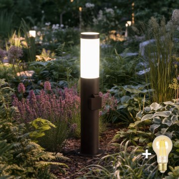 BRILAGI - LED stmievateľná vonkajšia lampa so zásuvkou ELIA 1xE27/6W/230V 2700-6500K IP44 Wi-Fi 50 cm antracit