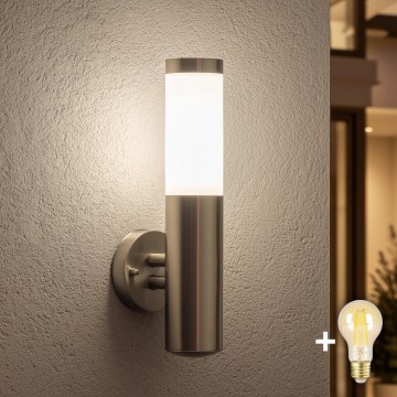 BRILAGI - LED stmievateľná vonkajšia nástenná lampa ELIA 1xE27/6W/230V 2700-6500K IP44 Wi-Fi matný chróm