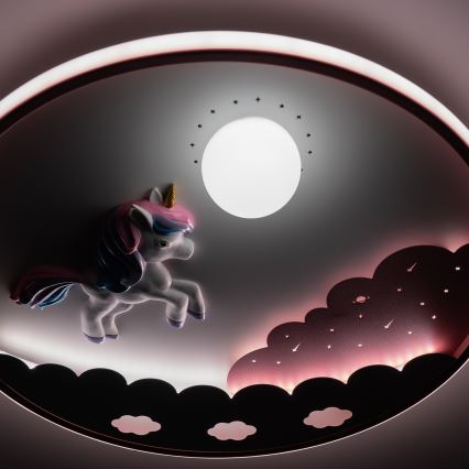 Brilagi - LED stmievateľné detské stropné svietidlo UNICORN LED/68W/230V 3000-6000K pr. 49 cm + diaľkové ovládanie