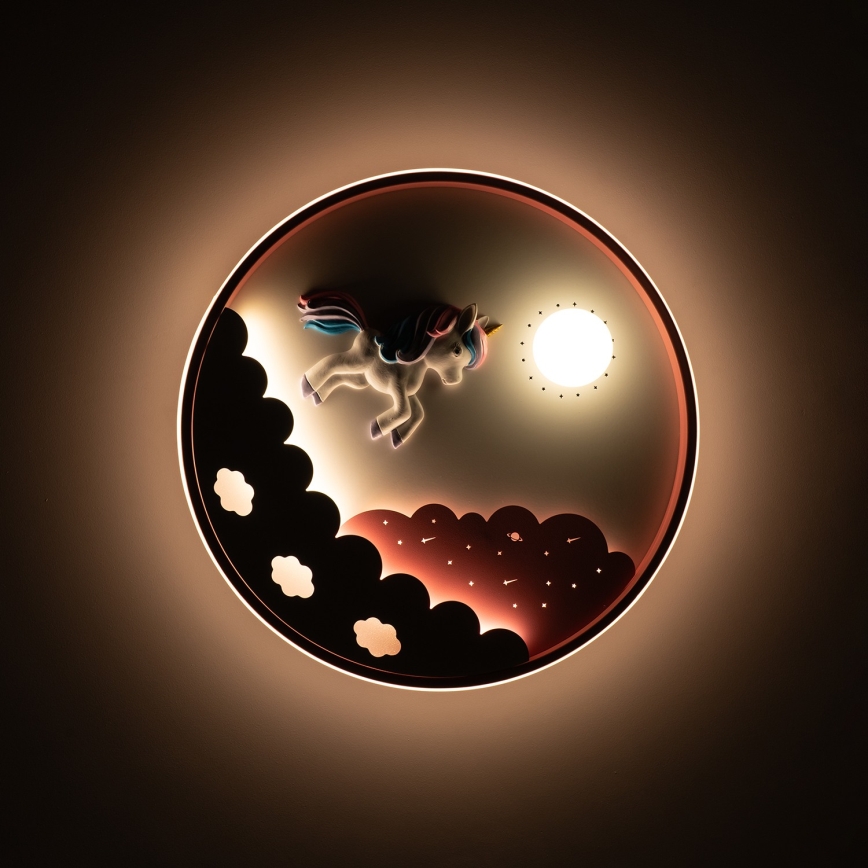 Brilagi - LED stmievateľné detské stropné svietidlo UNICORN LED/68W/230V 3000-6000K pr. 49 cm + diaľkové ovládanie