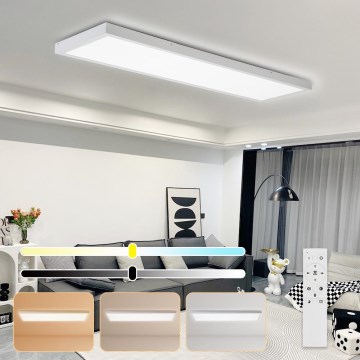 Brilagi - LED stmievateľné kúpeľňové stropné svietidlo FRAME SMART LED/50W/230V 120x30 cm 3000-6000K IP44 biela + diaľkové ovládanie