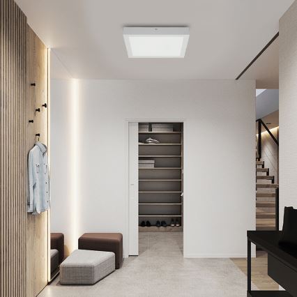 Brilagi - LED Stmievateľné kúpeľňové stropné svietidlo FRAME SMART LED/24W/230V 30x30 cm 3000-6000K IP44 biela + diaľkové ovládanie