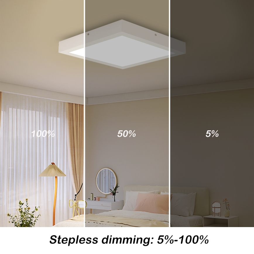 Brilagi - LED Stmievateľné kúpeľňové stropné svietidlo FRAME SMART LED/24W/230V 30x30 cm 3000-6000K IP44 biela + diaľkové ovládanie