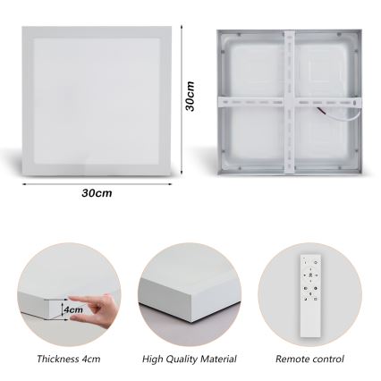 Brilagi - LED Stmievateľné kúpeľňové stropné svietidlo FRAME SMART LED/24W/230V 3000-6000K IP44 biela + diaľkové ovládanie