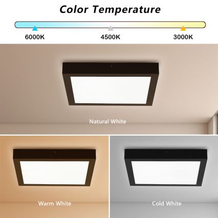 Brilagi - LED Stmievateľné kúpeľňové stropné svietidlo FRAME SMART LED/24W/230V 3000-6000K IP44 čierna + diaľkové ovládanie