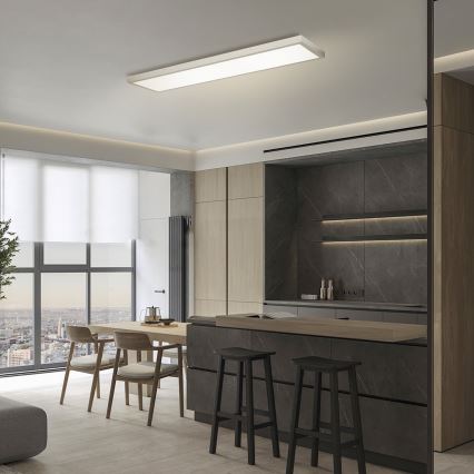 Brilagi - LED Stmievateľné kúpeľňové stropné svietidlo FRAME SMART LED/50W/230V 120x30 cm 3000-6000K IP44 strieborné + diaľkové ovládanie